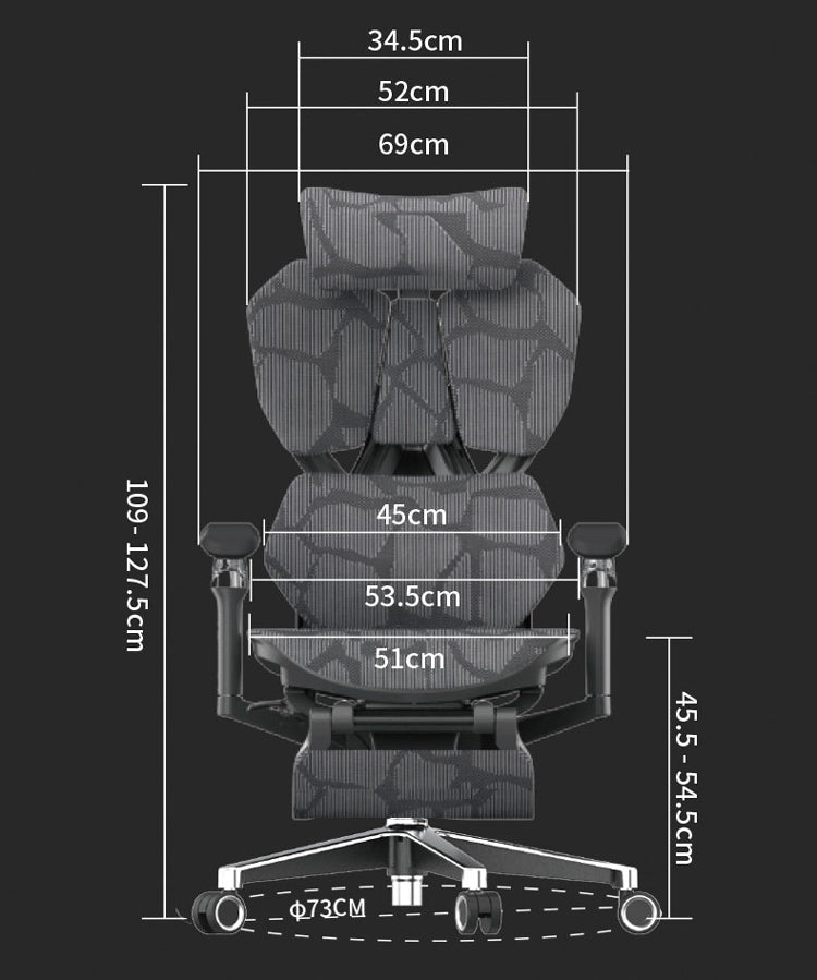 מידות כיסא SIHOO X5 PRO